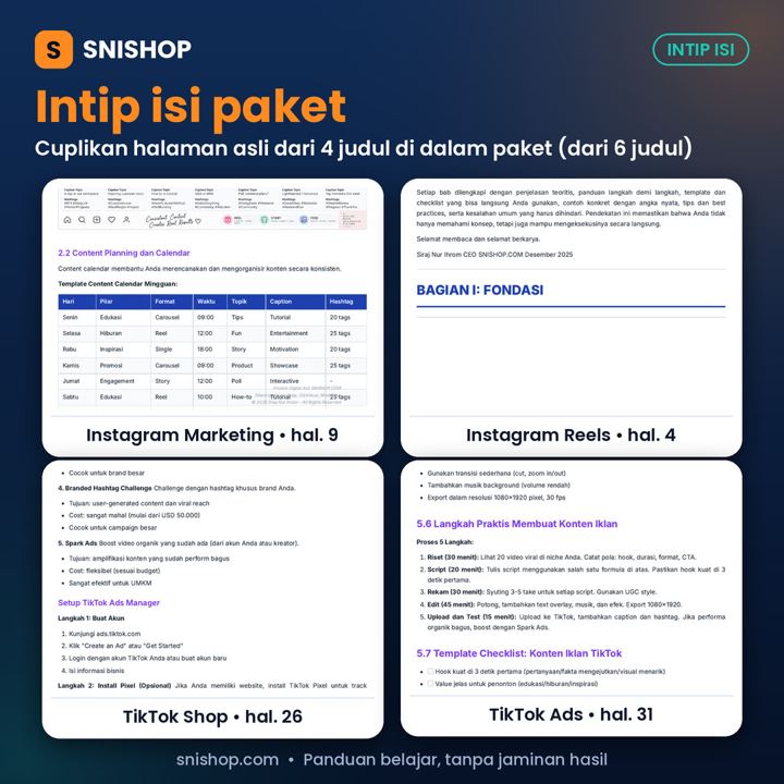 Cuplikan halaman Paket Sosial Media Marketing
