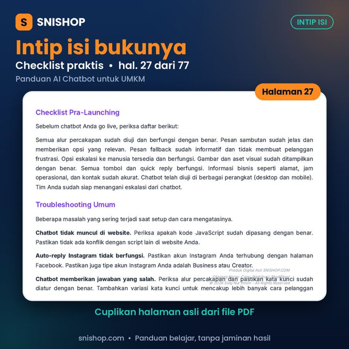 Cuplikan halaman Panduan AI Chatbot untuk UMKM