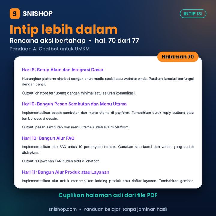 Cuplikan halaman Panduan AI Chatbot untuk UMKM