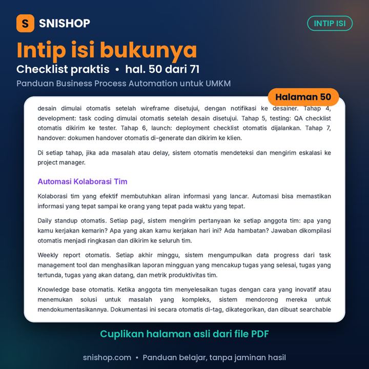 Cuplikan halaman Panduan Business Process Automation untuk UMKM