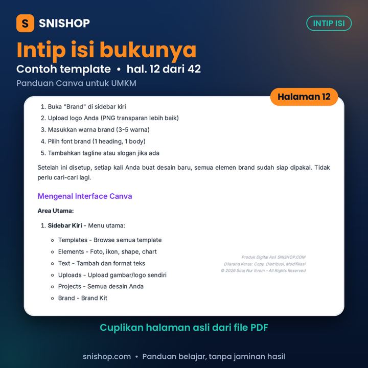Cuplikan halaman Panduan Canva untuk UMKM