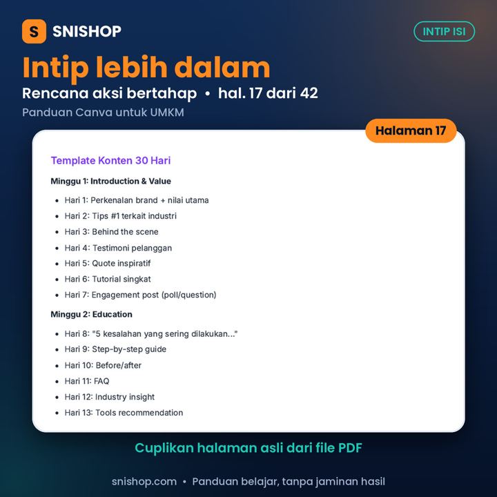 Cuplikan halaman Panduan Canva untuk UMKM