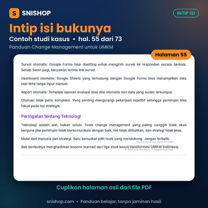 Cuplikan halaman Panduan Change Management untuk UMKM