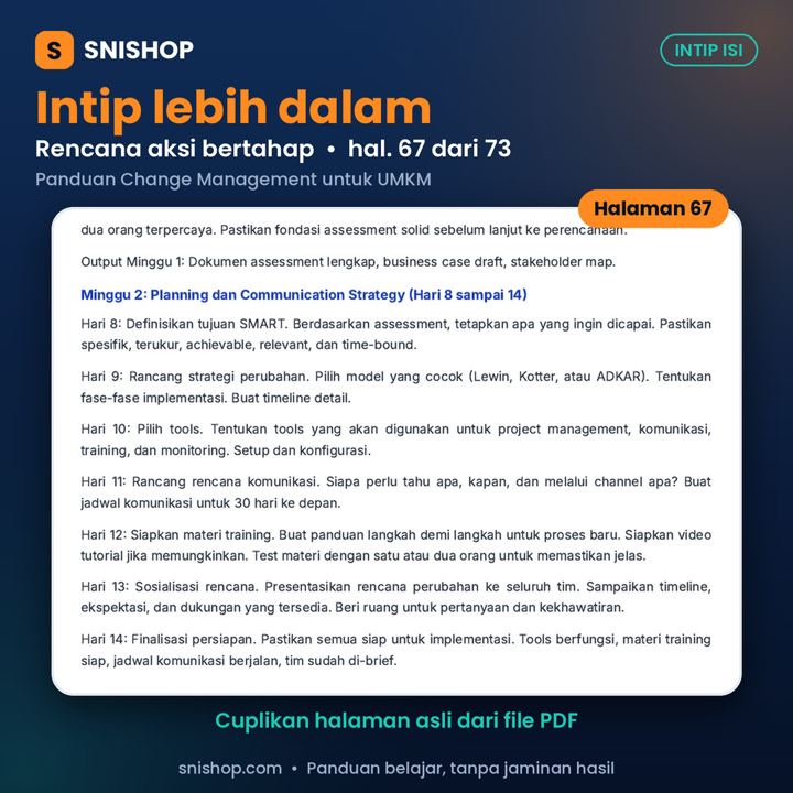 Cuplikan halaman Panduan Change Management untuk UMKM