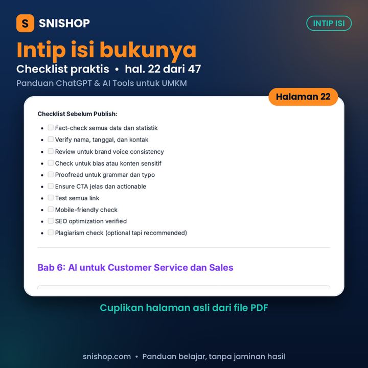 Cuplikan halaman Panduan ChatGPT & AI Tools untuk UMKM