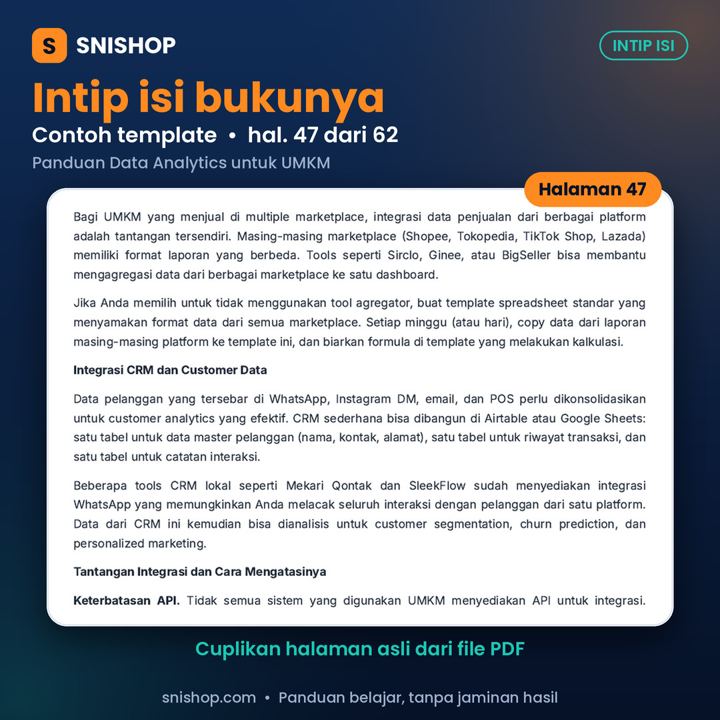 Cuplikan halaman Panduan Data Analytics untuk UMKM