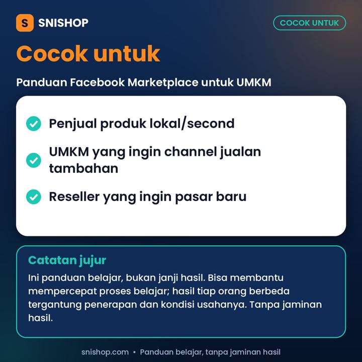Cuplikan halaman Panduan Facebook Marketplace untuk UMKM