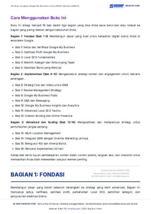 Cuplikan halaman Panduan Google Bisnisku (Google My Business) untuk UMKM