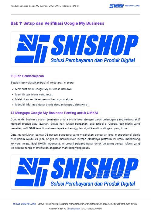 Cuplikan halaman Panduan Google Bisnisku (Google My Business) untuk UMKM
