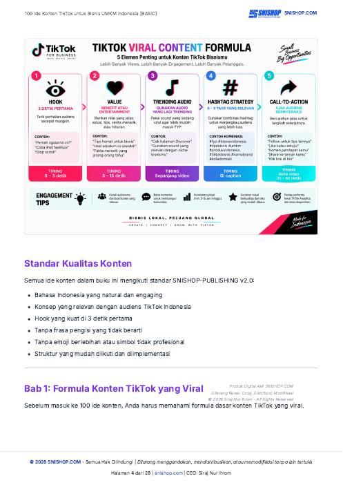 Cuplikan halaman 100 Ide Konten TikTok untuk Bisnis UMKM