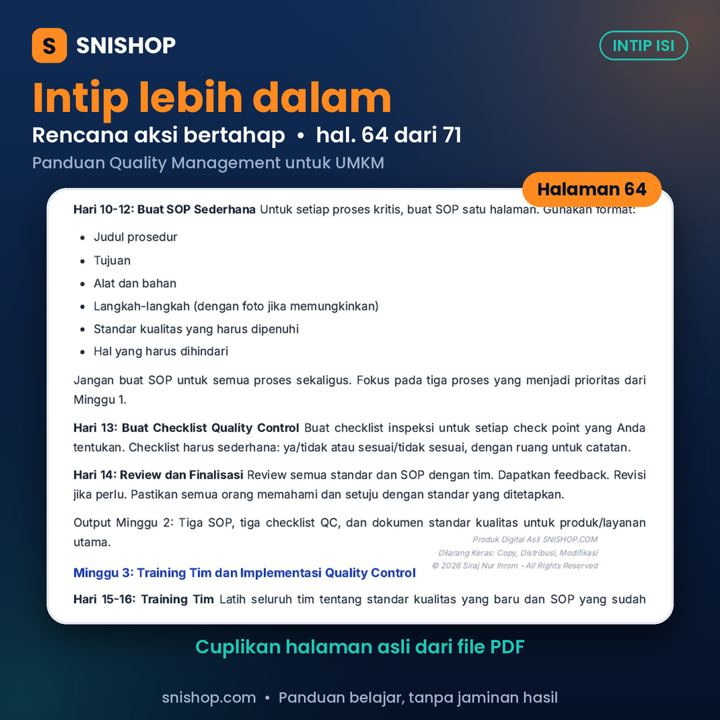 Cuplikan halaman Panduan Quality Management untuk UMKM