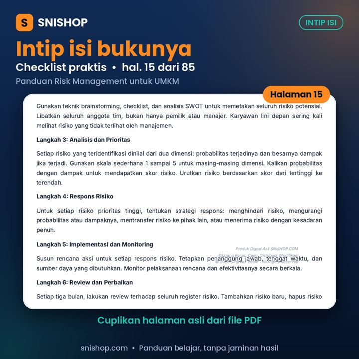 Cuplikan halaman Panduan Risk Management untuk UMKM