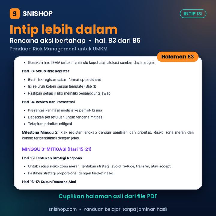 Cuplikan halaman Panduan Risk Management untuk UMKM