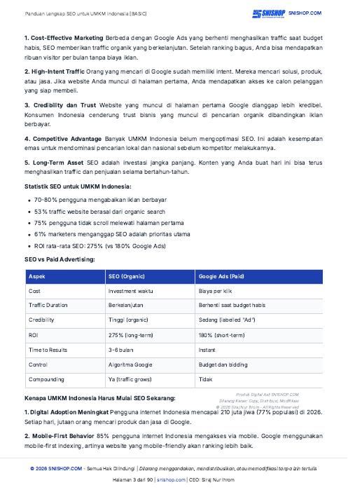 Cuplikan halaman Panduan SEO untuk UMKM