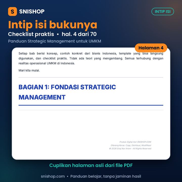 Cuplikan halaman Panduan Strategic Management untuk UMKM