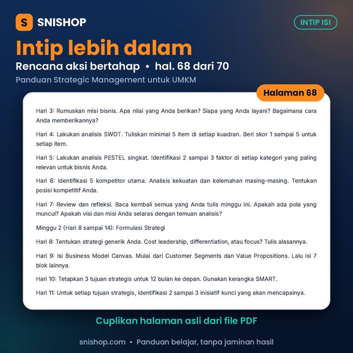 Cuplikan halaman Panduan Strategic Management untuk UMKM