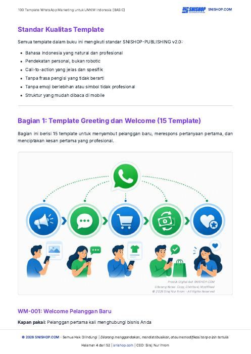 Cuplikan halaman 100 Template WhatsApp Marketing untuk UMKM