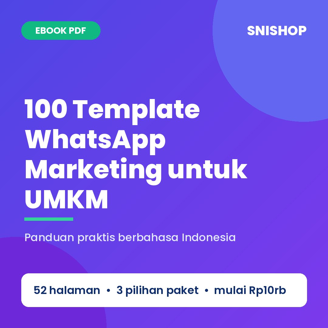 Cover 100 Template WhatsApp Marketing untuk UMKM