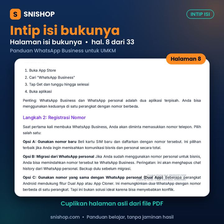 Cuplikan halaman Panduan WhatsApp Business untuk UMKM